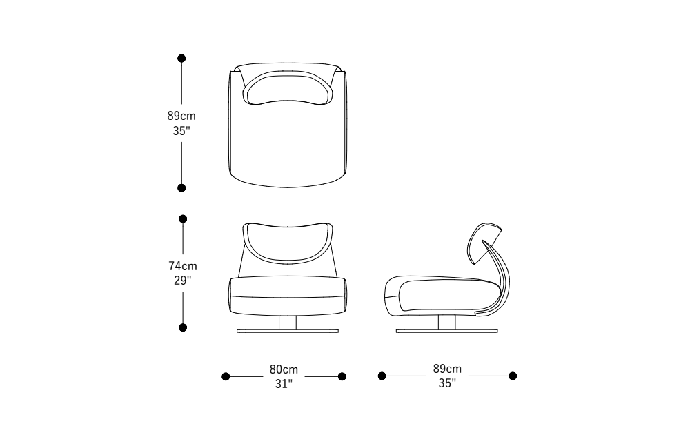 Image of the main dimensions of the product